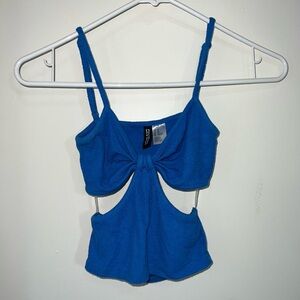 H&M Royal Blue Cutout Tie-Front Cami